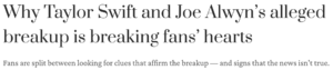 swift and joe alwyn breakup breaks the heart of fans